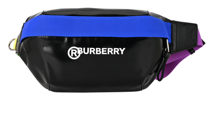 Rainbow Bum Bag, &pound;250, Handbags, Black/Blue/Orange/Red, Fabric/Leather, Front view